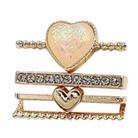 4pcs / Set 21mm Width Smart Watch Silicone Band Heart Decorative Ring Metal Accessories(Gold) - 1