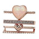 4pcs / Set 21mm Width Smart Watch Silicone Band Heart Decorative Ring Metal Accessories(Rose Gold) - 1