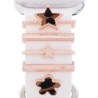 5pcs / Set 20mm Width Smart Watch Silicone Band Decorative Ring Metal Accessories, Style: Rose Gold 3 - 1