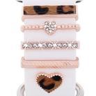 5pcs / Set 20mm Width Smart Watch Silicone Band Decorative Ring Metal Accessories, Style: Rose Gold 4 - 1
