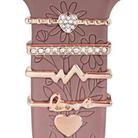 5pcs / Set 20mm Width Smart Watch Silicone Band Decorative Ring Metal Accessories, Style: Rose Gold 6 - 1