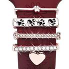 5pcs / Set 20mm Width Smart Watch Silicone Band Decorative Ring Metal Accessories, Style: Rose Gold 8 - 1