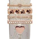 5pcs / Set 20mm Width Smart Watch Silicone Band Decorative Ring Metal Accessories, Style: Gold 9 - 1