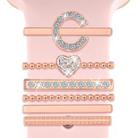 6pcs / Set Smart Watch Silicone Band Decorative Ring Metal Accessories, Size: C(Rose Gold) - 1
