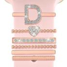 6pcs / Set Smart Watch Silicone Band Decorative Ring Metal Accessories, Size: D(Rose Gold) - 1
