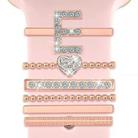 6pcs / Set Smart Watch Silicone Band Decorative Ring Metal Accessories, Size: E(Rose Gold) - 1