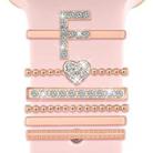 6pcs / Set Smart Watch Silicone Band Decorative Ring Metal Accessories, Size: F(Rose Gold) - 1