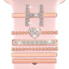 6pcs / Set Smart Watch Silicone Band Decorative Ring Metal Accessories, Size: H(Rose Gold) - 1