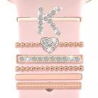 6pcs / Set Smart Watch Silicone Band Decorative Ring Metal Accessories, Size: K(Rose Gold) - 1