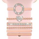 6pcs / Set Smart Watch Silicone Band Decorative Ring Metal Accessories, Size: O(Rose Gold) - 1