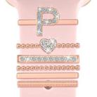 6pcs / Set Smart Watch Silicone Band Decorative Ring Metal Accessories, Size: P(Rose Gold) - 1