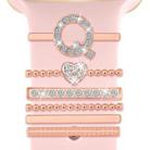 6pcs / Set Smart Watch Silicone Band Decorative Ring Metal Accessories, Size: Q(Rose Gold) - 1