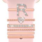 6pcs / Set Smart Watch Silicone Band Decorative Ring Metal Accessories, Size: R(Rose Gold) - 1