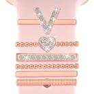 6pcs / Set Smart Watch Silicone Band Decorative Ring Metal Accessories, Size: V(Rose Gold) - 1