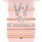 6pcs / Set Smart Watch Silicone Band Decorative Ring Metal Accessories, Size: W(Rose Gold) - 1