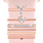 6pcs / Set Smart Watch Silicone Band Decorative Ring Metal Accessories, Size: Y(Rose Gold) - 1