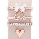 4pcs / Set 22mm Width Smart Watch Silicone Band Decorative Ring Metal Accessories(Love Heart Rose Gold) - 1