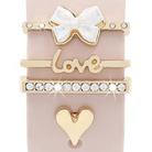 4pcs / Set 22mm Width Smart Watch Silicone Band Decorative Ring Metal Accessories(Love Heart Gold) - 1