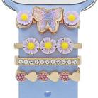 4pcs / Set 22mm Width Smart Watch Butterfly Flower Band Decorative Ring Metal Accessories, Style: 1 - 1