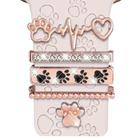 21mm Width Smart Watch Band Decorative Ring Metal Accessories(Dog Paw Rose Gold) - 1
