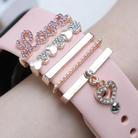 5pcs / Set 21mm Width Smart Watch Band LOVE Letter Decorative Ring Metal Accessories(Rose Gold) - 1