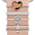 22mm Width Smart Watch Silicone Band Decorative Ring Metal Accessories, Style: Love Heart Leopard Silver - 1