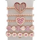 22mm Width Smart Watch Silicone Band Decorative Ring Metal Accessories, Style: Love Heart Rose Gold - 1