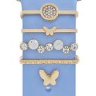 22mm Width Smart Watch Silicone Band Decorative Ring Metal Accessories, Style: Butterfly Gold - 1