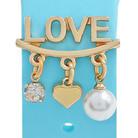 22mm Width Smart Watch Silicone Band Decorative Ring Metal Accessories, Style: LOVE Gold - 1