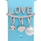 22mm Width Smart Watch Silicone Band Decorative Ring Metal Accessories, Style: LOVE Silver - 1