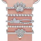 22mm Width Smart Watch Silicone Band Decorative Ring Metal Accessories, Style: Dog Paw Silver - 1