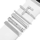 5pcs / Set 21mm Width Smart Watch Band Letter Decorative Ring Metal Accessories, Style: F(银色) - 1
