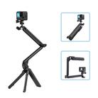 TELESIN Tri-folding Tripod For Sports Camera Mobile Phone Selfie Stand Desktop Fixed Bracket(Black) - 1
