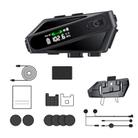 C6 IPX6 Waterproof LED Lighting Wireless Intercom Helmet Bluetooth Headset, Spec: Soft and Hard Mics - 1