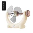 Multifunctional Fan Light Sound Big Wind Power With Light Wall Mounted Long Life Desktop Small Ceiling Fan, Color: Remote Control Beige - 1