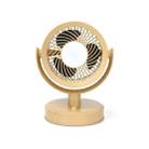 Desktop Fan Outdoor Student Office Portable Rechargeable USB Tabletop Small Fan, Color: With Light (Khaki) - 1