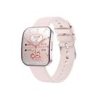 QS08 1.85 Inch Full-Screen Smart Watch with Real-Time Heart Rate/Blood Glucose/Blood Oxygen Monitor, SOS Alert, Sleep Tracking(Pink) - 1