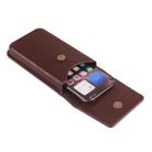 6.7-6.9 Inch Vertical Leather Waist Phone Pouch With Oversized Flap & Belt Loop Design Smartphone Holder(Brown) - 3