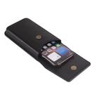 6.1-6.3 Inch Vertical Leather Waist Phone Pouch With Oversized Flap & Belt Loop Design Smartphone Holder(Black) - 3