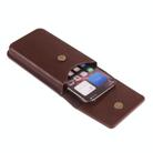 6.1-6.3 Inch Vertical Leather Waist Phone Pouch With Oversized Flap & Belt Loop Design Smartphone Holder(Brown) - 3