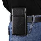 7.2 Inch Vertical Magnetic Closure Phone Belt Clip Pouch PU Distressed Leather Waist Bag(Black) - 1