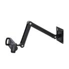 Long Arm Articulated Wall Mount Tablet Holder Adjustable Phone Mount with Detachable Base(Black) - 1
