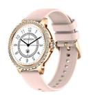 Bluetooth Calling AI Voice Assistant Life Waterproof Sports Smartwatch, Color: Gold Pink Silicone Strap - 1