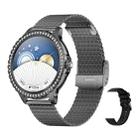 Bluetooth Calling AI Voice Assistant Life Waterproof Sports Smartwatch, Color: Black Mesh Strap+Silicone Strap - 1