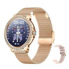 Bluetooth Calling AI Voice Assistant Life Waterproof Sports Smartwatch, Color: Gold Mesh Strap+Silicone Strap - 1