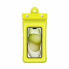 Three-layer Sealed Cell Phone Waterproof Bag Touch Screen Tri-fold Airbag Inflatable Waterproof Phone Case(Yellow) - 1