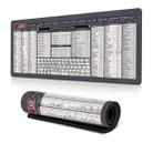 Keyboard Shortcut Desk Mat Mouse Pad Non-Slip Office Desk Pad With Computer Commands 300x800x2mm(No.9) - 1