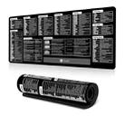 Keyboard Shortcut Desk Mat Mouse Pad Non-Slip Office Desk Pad With Computer Commands 300x800x2mm(No.17) - 1