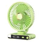 F6 LED Smart Digital Display 5-speed Wind Speed Desktop Night Light Fan, Color: Basic Green - 1