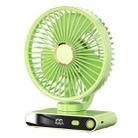 F6 LED Smart Digital Display 5-speed Wind Speed Desktop Night Light Fan, Color: Shaking Head Green - 1